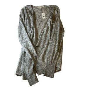 NWT LOFT Cardigan Womens Size S Grey Open Front Knit Layering Essential Casual C
